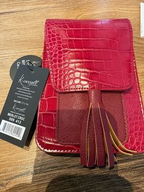 Merlot Croc Tassel Phone Crossbody - Merlot